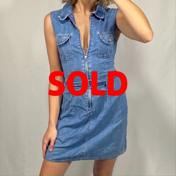 Vintage Denim Zip Up Dress - Picture 3 of 3